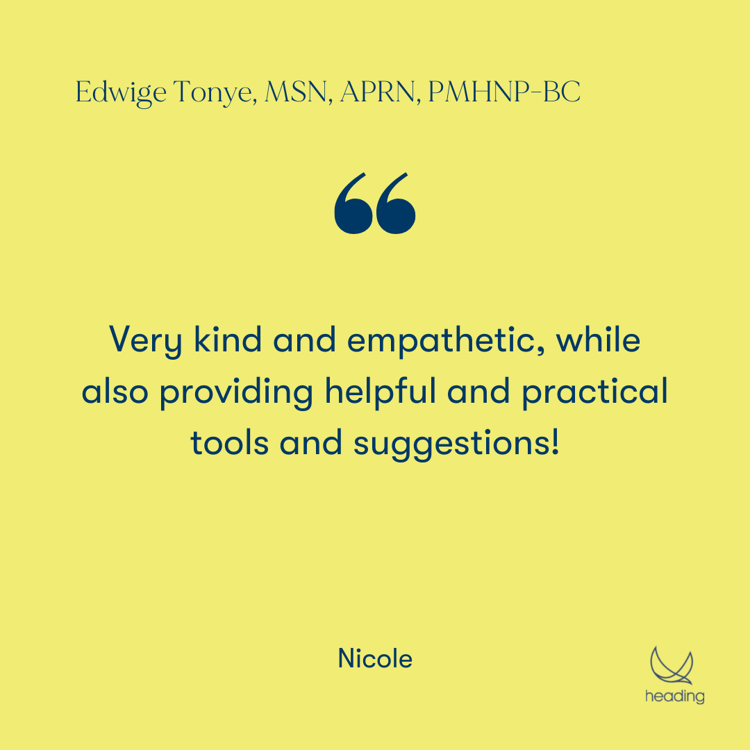 "Very kind and empathetic, while also providing helpful and practical tools and suggestions!" -Nicole